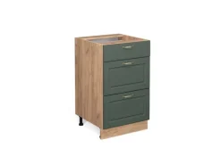 Vicco Küchenunterschrank Fame-Line Grün-Gold Landhaus/Goldkraft Eiche 50 cm ohne Arbeitsplatte< Küchenschränke