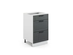 Sale Vicco Küchenunterschrank Fame-Line Anthrazit/Weiß 50 cm ohne Arbeitsplatte Anthrazitgrau