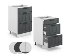Sale Vicco Küchenunterschrank Fame-Line Anthrazit/Weiß 50 cm ohne Arbeitsplatte Anthrazitgrau