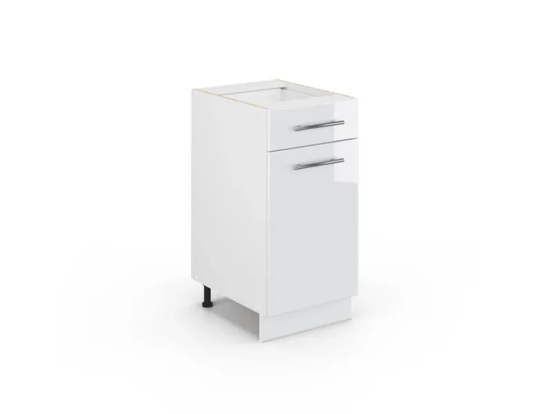 Vicco Küchenunterschrank Fame-Line Hochglanz/ 40 cm ohne Arbeitsplatte Weiß