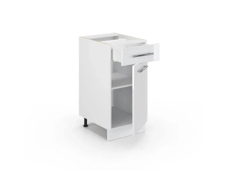 Vicco Küchenunterschrank Fame-Line Hochglanz/ 40 cm ohne Arbeitsplatte Weiß