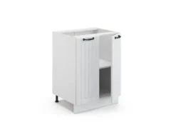 Discount Vicco Küchenunterschrank Fame-Line Landhaus/ 60 cm ohne Arbeitsplatte Weiß