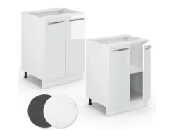 Küchenschränke<Vicco Küchenunterschrank Fame-Line Hochglanz/ 60 cm AP Anthrazit