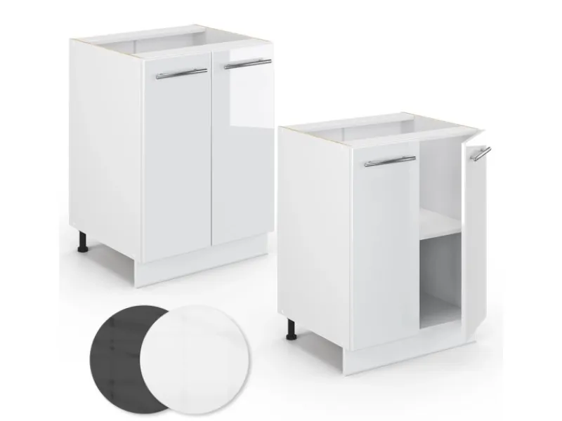 Küchenschränke<Vicco Küchenunterschrank Fame-Line Hochglanz/ 60 cm AP Anthrazit
