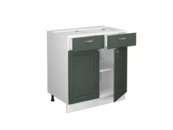Küchenschränke<Vicco Küchenunterschrank Fame-Line Grün-Gold Landhaus/Weiß 80 cm ohne Arbeitsplatte