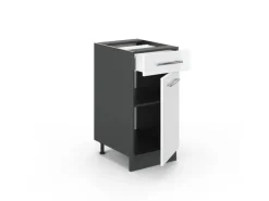 Sale Vicco Küchenunterschrank Fame-Line Hochglanz/Anthrazit 40 cm AP Anthrazit Weiß