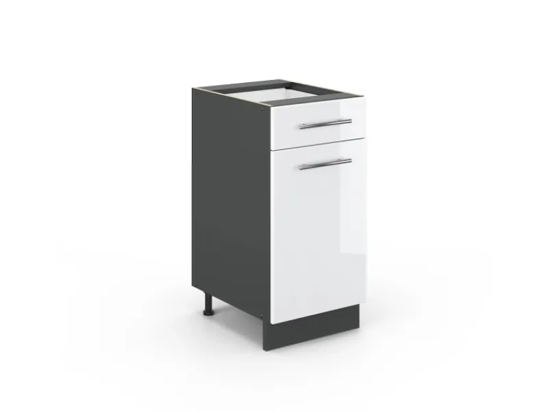 Vicco Küchenunterschrank Fame-Line Hochglanz/Anthrazit 40 cm ohne Arbeitsplatte< Küchenschränke
