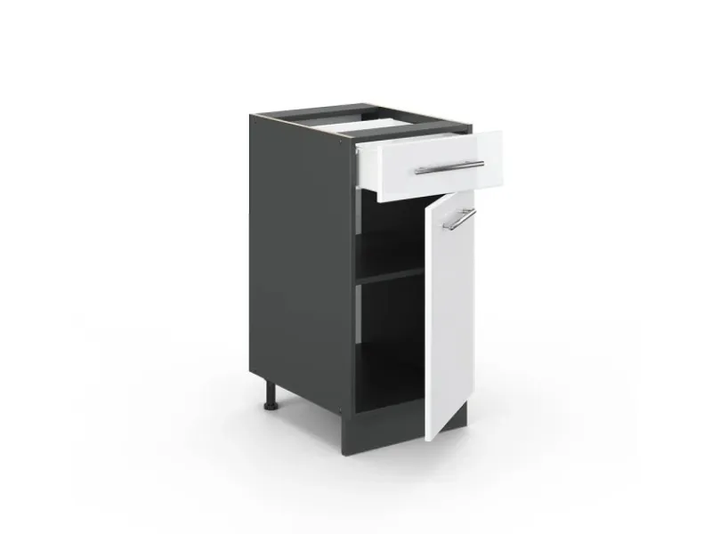 Vicco Küchenunterschrank Fame-Line Hochglanz/Anthrazit 40 cm ohne Arbeitsplatte< Küchenschränke