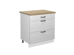 Vicco Küchenunterschrank Fame-Line Landhaus/ 80 cm mit 3 Schubladen AP Eiche< Küchenschränke