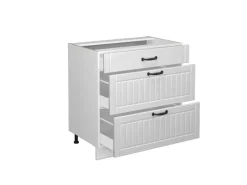 Vicco Küchenunterschrank Fame-Line Landhaus/ 80 cm mit 3 Schubladen AP Eiche< Küchenschränke