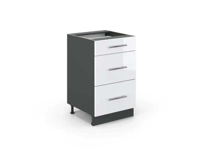 Vicco Küchenunterschrank Fame-Line Hochglanz/Anthrazit 50 cm ohne Arbeitsplatte< Küchenschränke