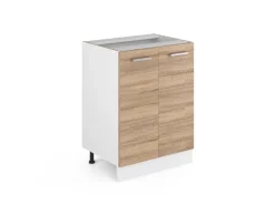 Küchenschränke<Vicco Küchenunterschrank R-Line Küchenkommode Sonoma/Weiß 60 cm ohne Arbeitsplatte