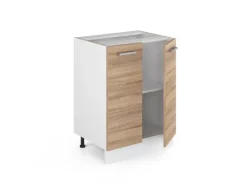 Küchenschränke<Vicco Küchenunterschrank R-Line Küchenkommode Sonoma/Weiß 60 cm ohne Arbeitsplatte