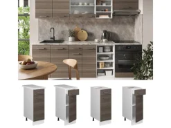 Discount Vicco Küchenunterschrank R-Line Schubladenschrank für die Küche Grau/Weiß 30 cm ohne Arbeitsplatte Edelgrau