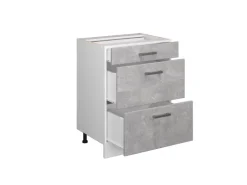 Küchenschränke<Vicco Küchenunterschrank R-Line /Weiß 60 cm mit Schubladen ohne Arbeitsplatte