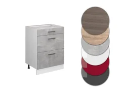 Küchenschränke<Vicco Küchenunterschrank R-Line /Weiß 60 cm mit Schubladen ohne Arbeitsplatte