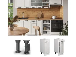 Best Vicco Küchenunterschrank R-Line Landhaus/ 30 cm ohne Arbeitsplatte Weiß