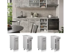 Discount Vicco Küchenunterschrank R-Line Schubladenschrank für die Küche /Weiß 30 cm ohne Arbeitsplatte Beton