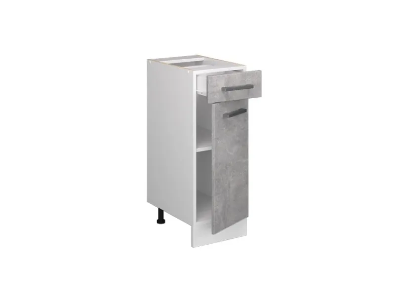 Discount Vicco Küchenunterschrank R-Line Schubladenschrank für die Küche /Weiß 30 cm ohne Arbeitsplatte Beton