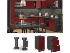 Hot Vicco Küchenunterschrank R-Line /Anthrazit 40 cm J-Shape mit Schubladen ohne Arbeitsplatte Rot