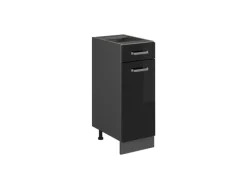 Einbauküchen<Vicco Küchenunterschrank R-Line Schwarz Hochglanz/Anthrazit 30 cm ohne Arbeitsplatte