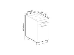 Clearance Vicco Küchenunterschrank R-Line Artisan-Eiche/Goldkraft Eiche 40 cm AP Anthrazit Artisan Eiche