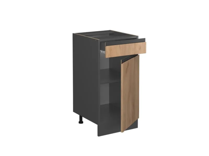 Vicco Küchenunterschrank R-Line Goldkraft /Anthrazit 40 cm AP Anthrazit< Pfannen
