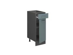 Clearance Vicco Küchenunterschrank R-Line Schubladenschrank für die Küche Blau-Grau/Anthrazit 30 cm AP Eiche Blaugrau