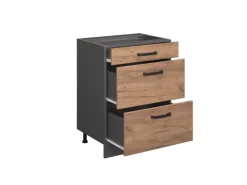 Küchenschränke<Vicco Küchenunterschrank R-Line Goldkraft /Anthrazit 60 cm mit Schubladen ohne Arbeitsplatte