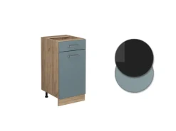 Online Vicco Küchenunterschrank R-Line Blau-Grau/Goldkraft Eiche 40 cm AP Eiche Blaugrau