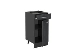 Vicco Küchenunterschrank R-Line Schwarz Beton/Anthrazit 40 cm AP Anthrazit< Pfannen