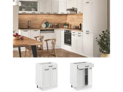 Outlet Vicco Küchenunterschrank R-Line Landhaus/ 60 cm mit Schublade ohne Arbeitsplatte Weiß