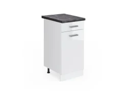 Vicco Küchenunterschrank R-Line Hochglanz/ 40 cm AP Anthrazit< Pfannen