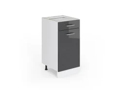 Küchenschränke<Vicco Küchenunterschrank R-Line Hochglanz/Weiß 40 cm ohne Arbeitsplatte
