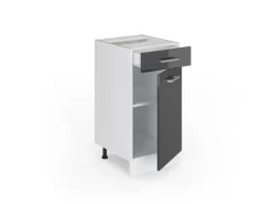 Küchenschränke<Vicco Küchenunterschrank R-Line Hochglanz/Weiß 40 cm ohne Arbeitsplatte