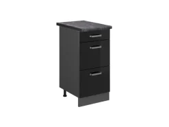 Hot Vicco Küchenunterschrank R-Line Schwarz Hochglanz/Anthrazit 40 cm mit Schubladen AP Anthrazit Schwarz Glänzend
