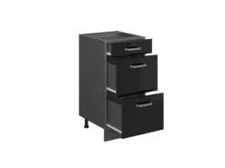 Hot Vicco Küchenunterschrank R-Line Schwarz Hochglanz/Anthrazit 40 cm mit Schubladen AP Anthrazit Schwarz Glänzend