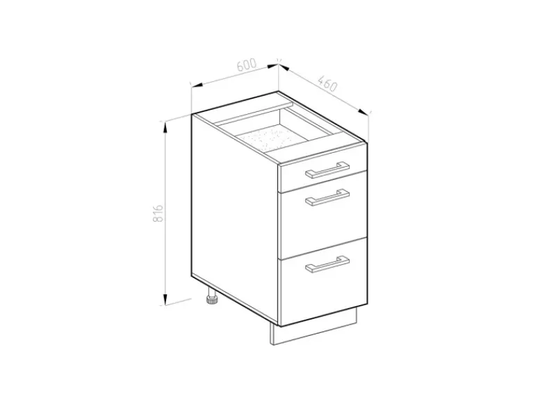 Küchenschränke<Vicco Küchenunterschrank R-Line Anthrazit Landhaus/Weiß 60 cm mit Schubladen ohne Arbeitsplatte
