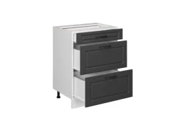 Küchenschränke<Vicco Küchenunterschrank R-Line Anthrazit Landhaus/Weiß 60 cm mit Schubladen ohne Arbeitsplatte
