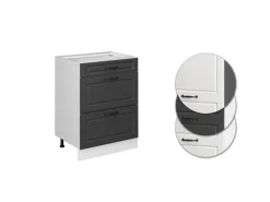 Küchenschränke<Vicco Küchenunterschrank R-Line Anthrazit Landhaus/Weiß 60 cm mit Schubladen ohne Arbeitsplatte