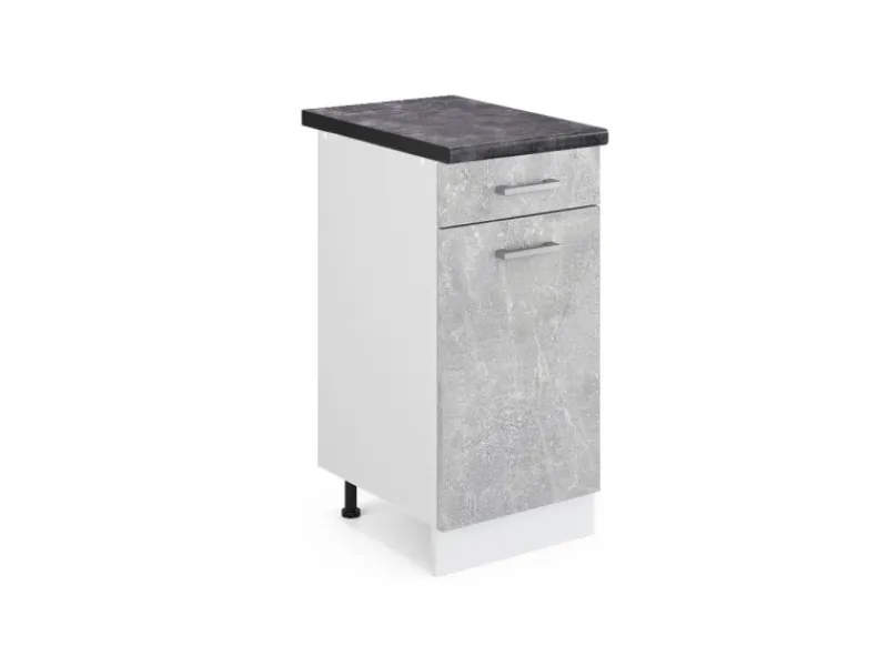 Hot Vicco Küchenunterschrank R-Line Schubladenschrank für die Küche /Weiß 40 cm AP Anthrazit Beton