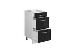 Online Vicco Küchenunterschrank R-Line Schwarz Hochglanz/Weiß 40 cm mit Schubladen ohne Arbeitsplatte Schwarz Glänzend