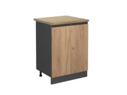 Küchenschränke<Vicco Küchenunterschrank R-Line Goldkraft /Anthrazit 60 cm AP mit Anthrazit Korpus