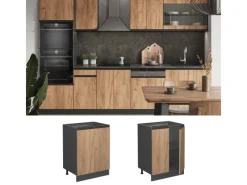 Küchenschränke<Vicco Küchenunterschrank R-Line Goldkraft /Anthrazit 60 cm AP mit Anthrazit Korpus