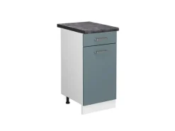 Vicco Küchenunterschrank R-Line Schubladenschrank für die Küche Blau-Grau/Weiß 40 cm AP Anthrazit< Pfannen