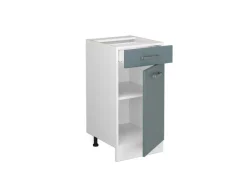 Vicco Küchenunterschrank R-Line Schubladenschrank für die Küche Blau-Grau/Weiß 40 cm AP Anthrazit< Pfannen