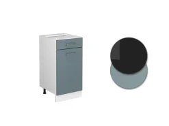 Vicco Küchenunterschrank R-Line Schubladenschrank für die Küche Blau-Grau/Weiß 40 cm AP Anthrazit< Pfannen