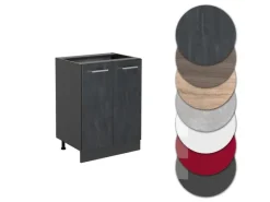 Sale Vicco Küchenunterschrank R-Line Schwarz Beton/Anthrazit 60 cm ohne Arbeitsplatte Beton Anthrazit