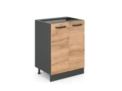 Küchenschränke<Vicco Küchenunterschrank R-Line Goldkraft /Anthrazit 60 cm ohne Arbeitsplatte