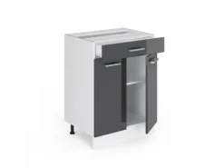 Küchenschränke<Vicco Küchenunterschrank R-Line Hochglanz/Weiß 60 cm mit Schublade ohne Arbeitsplatte